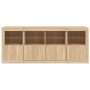 Sideboard with LED lights Sonoma oak 163x37x67 cm by , Sideboards - Ref: Foro24-3209074, Price: 181,11 €, Discount: %