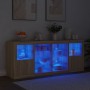 Aparador con luces LED roble Sonoma 163x37x67 cm de , Aparadores - Ref: Foro24-3209095, Precio: 171,06 €, Descuento: %