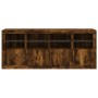 Sideboard with LED lights smoked oak 163x37x67 cm by , Sideboards - Ref: Foro24-3209076, Price: 174,77 €, Discount: %