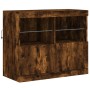 Sideboard with LED lights smoked oak 163x37x67 cm by , Sideboards - Ref: Foro24-3209076, Price: 174,77 €, Discount: %