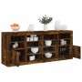 Sideboard with LED lights smoked oak 163x37x67 cm by , Sideboards - Ref: Foro24-3209097, Price: 171,87 €, Discount: %