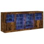 Sideboard with LED lights smoked oak 163x37x67 cm by , Sideboards - Ref: Foro24-3209097, Price: 171,87 €, Discount: %