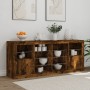 Sideboard with LED lights smoked oak 163x37x67 cm by , Sideboards - Ref: Foro24-3209097, Price: 171,87 €, Discount: %