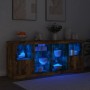 Sideboard with LED lights smoked oak 163x37x67 cm by , Sideboards - Ref: Foro24-3209097, Price: 171,87 €, Discount: %