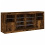 Sideboard with LED lights smoked oak 163x37x67 cm by , Sideboards - Ref: Foro24-3209097, Price: 171,87 €, Discount: %