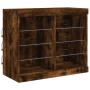 Sideboard with LED lights smoked oak 163x37x67 cm by , Sideboards - Ref: Foro24-3209097, Price: 171,87 €, Discount: %