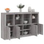 Sideboard with LED Light 3 Pieces Sonoma Gray Engineered Wood by , Sideboards - Ref: Foro24-3209119, Price: 250,99 €, Discoun...