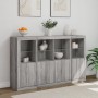 Sideboard with LED Light 3 Pieces Sonoma Gray Engineered Wood by , Sideboards - Ref: Foro24-3209119, Price: 250,99 €, Discoun...