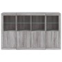 Sideboard with LED Light 3 Pieces Sonoma Gray Engineered Wood by , Sideboards - Ref: Foro24-3209119, Price: 250,99 €, Discoun...