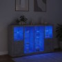 Sideboard mit LED-Licht, 3-teilig, Betongrau, Holzwerkstoff von , Sideboards - Ref: Foro24-3209138, Preis: 216,07 €, Rabatt: %