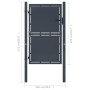 Puerta de valla de jardín acero gris antracita 100x125 cm de vidaXL, Puertas de jardín - Ref: Foro24-144519, Precio: 208,79 €...