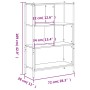 Smoked oak engineered wood shelf 72x28x109 cm by , Bookcases and shelves - Ref: Foro24-838885, Price: 59,36 €, Discount: %