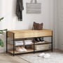 Shoe bench engineered wood Sonoma oak 100x42.5x50 cm by , Benches for halls and storage - Ref: Foro24-839034, Price: 84,81 €,...