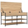 Shoe bench engineered wood Sonoma oak 100x42.5x50 cm by , Benches for halls and storage - Ref: Foro24-839034, Price: 84,81 €,...