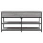 Banco zapatero madera de ingeniería gris Sonoma 100x42,5x50 cm de , Bancos para recibidores y almacenamiento - Ref: Foro24-83...