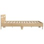 Estructura de cama cabecero y luces LED roble Sonoma 200x200 cm de , Camas y somieres - Ref: Foro24-3207520, Precio: 170,99 €...