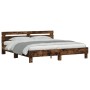 Smoked oak bed frame with headboard and LED lights 180x200cm by , Beds and slatted bases - Ref: Foro24-3207529, Price: 171,03...