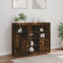 Sideboard with LED light 3 pieces engineered wood smoked oak by , Sideboards - Ref: Foro24-3209125, Price: 183,71 €, Discount: %