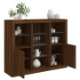 Sideboard with LED light 3 pieces engineered wood oak brown by , Sideboards - Ref: Foro24-3209127, Price: 194,45 €, Discount: %