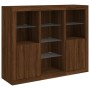 Sideboard with LED light 3 pieces engineered wood oak brown by , Sideboards - Ref: Foro24-3209127, Price: 194,45 €, Discount: %