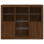 Sideboard with LED light 3 pieces engineered wood oak brown by , Sideboards - Ref: Foro24-3209127, Price: 194,45 €, Discount: %