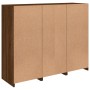 Sideboard with LED light 3 pieces engineered wood oak brown by , Sideboards - Ref: Foro24-3209127, Price: 194,45 €, Discount: %