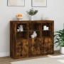 Sideboard with LED light 3 pieces engineered wood smoked oak by , Sideboards - Ref: Foro24-3209104, Price: 192,86 €, Discount: %