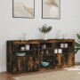 Sideboard mit LED-Leuchten, geräucherte Eiche, 162 x 37 x 67 cm von , Sideboards - Ref: Foro24-3209034, Preis: 204,91 €, Raba...