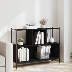 Estantería madera de ingeniería negra 102x28x77,5 cm de , Librerías y estanterías - Ref: Foro24-838898, Precio: 60,57 €, Desc...