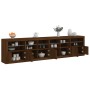 Sideboard with LED lights brown oak 283x37x67 cm by , Sideboards - Ref: Foro24-3209022, Price: 306,09 €, Discount: %