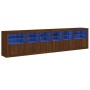 Sideboard with LED lights brown oak 283x37x67 cm by , Sideboards - Ref: Foro24-3209022, Price: 306,09 €, Discount: %