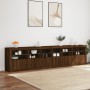 Sideboard with LED lights brown oak 283x37x67 cm by , Sideboards - Ref: Foro24-3209022, Price: 306,09 €, Discount: %