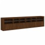 Sideboard with LED lights brown oak 283x37x67 cm by , Sideboards - Ref: Foro24-3209022, Price: 306,09 €, Discount: %