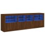 Sideboard mit LED-Leuchten, braune Eiche, 202 x 37 x 67 cm von , Sideboards - Ref: Foro24-3209015, Preis: 224,99 €, Rabatt: %