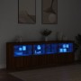 Sideboard mit LED-Leuchten, braune Eiche, 202 x 37 x 67 cm von , Sideboards - Ref: Foro24-3209015, Preis: 224,99 €, Rabatt: %