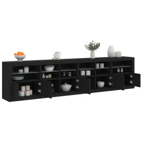 Aparador con luces LED negro 283x37x67 cm de , Aparadores - Ref: Foro24-3209017, Precio: 289,03 €, Descuento: %