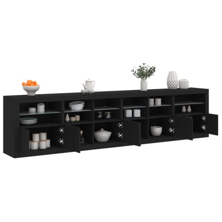 Aparador con luces LED negro 283x37x67 cm de , Aparadores - Ref: Foro24-3209017, Precio: 292,54 €, Descuento: %