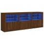 Sideboard with LED lights brown oak 181.5x37x67 cm by , Sideboards - Ref: Foro24-3209008, Price: 211,06 €, Discount: %