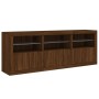 Sideboard with LED lights brown oak 181.5x37x67 cm by , Sideboards - Ref: Foro24-3209008, Price: 211,06 €, Discount: %