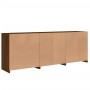 Sideboard mit LED-Leuchten, braune Eiche, 181,5 x 37 x 67 cm von , Sideboards - Ref: Foro24-3209008, Preis: 206,96 €, Rabatt: %