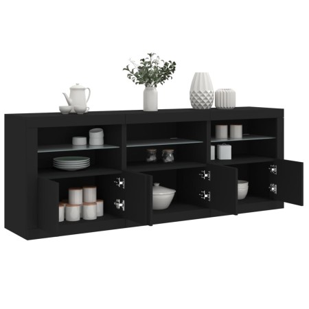 Sideboard mit LED-Leuchten schwarz 181,5x37x67 cm von , Sideboards - Ref: Foro24-3209003, Preis: 194,69 €, Rabatt: %