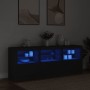 Sideboard with LED lights black 181.5x37x67 cm by , Sideboards - Ref: Foro24-3209003, Price: 194,69 €, Discount: %