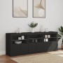 Sideboard with LED lights black 181.5x37x67 cm by , Sideboards - Ref: Foro24-3209003, Price: 194,69 €, Discount: %