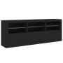 Sideboard mit LED-Leuchten schwarz 181,5x37x67 cm von , Sideboards - Ref: Foro24-3209003, Preis: 194,69 €, Rabatt: %