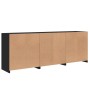 Sideboard with LED lights black 181.5x37x67 cm by , Sideboards - Ref: Foro24-3209003, Price: 194,69 €, Discount: %