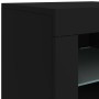 Sideboard with LED lights black 181.5x37x67 cm by , Sideboards - Ref: Foro24-3209003, Price: 194,69 €, Discount: %