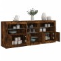 Sideboard with LED lights smoked oak 181.5x37x67 cm by , Sideboards - Ref: Foro24-3209041, Price: 198,99 €, Discount: %