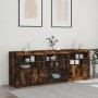 Sideboard with LED lights smoked oak 181.5x37x67 cm by , Sideboards - Ref: Foro24-3209041, Price: 198,99 €, Discount: %