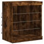 Sideboard with LED lights smoked oak 181.5x37x67 cm by , Sideboards - Ref: Foro24-3209041, Price: 198,99 €, Discount: %