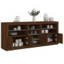 Sideboard with LED lights brown oak 181.5x37x67 cm by , Sideboards - Ref: Foro24-3209043, Price: 210,71 €, Discount: %